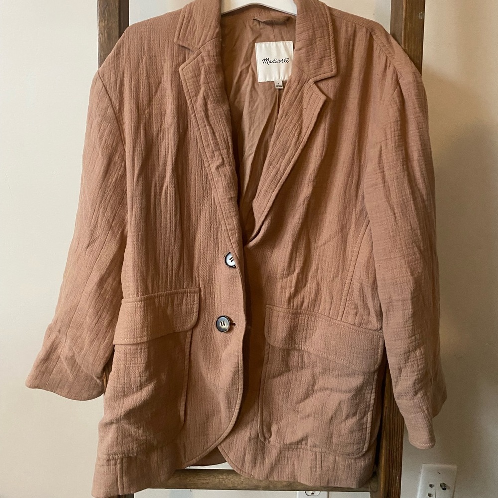 Cotton linen blend Madewell Relaxed Larsen Blazer